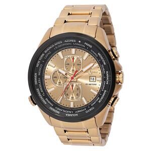 Chase Durer Men's 50mm Pilots Watch Chronograph Gold